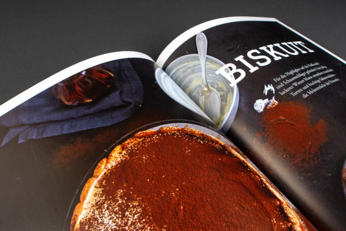 gedrucktes Kochbuch mit Rezept