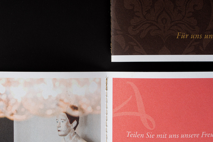 Steppstichheftung mit goldenem Faden