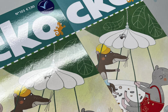 Vergleich Cellophanierung glänzend