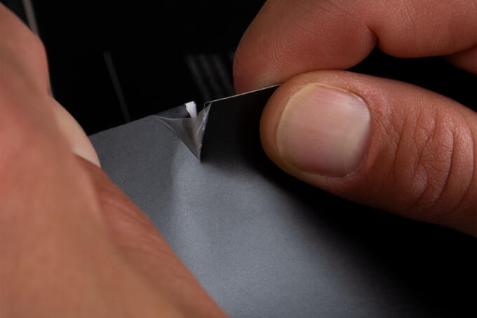 Beispiel einer Cellophanierung in matt auf Papier